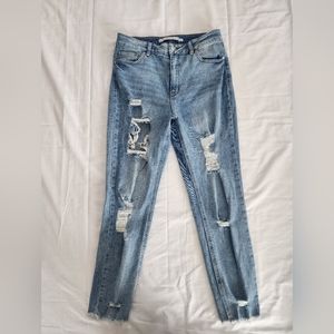 High Waisted Distressed Womens Jeans Sz 11